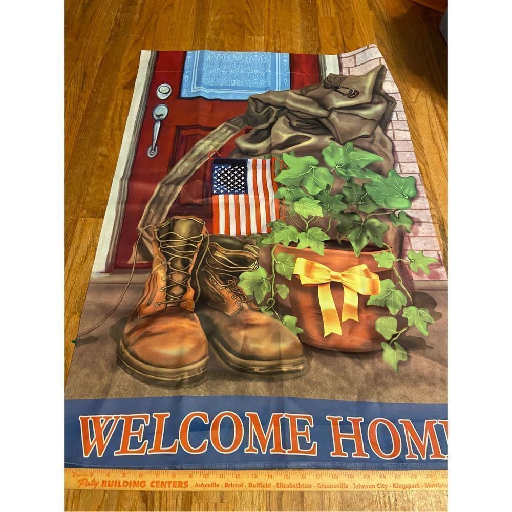 Welcome home military hero full sized flag‎ 29x39”